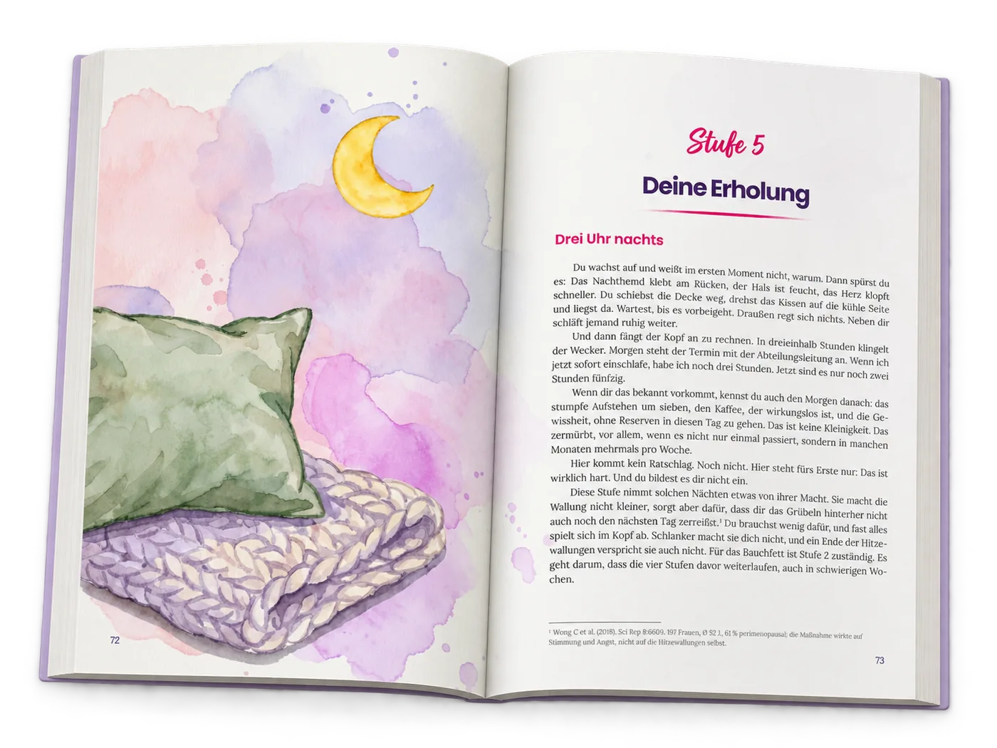 Aufgeschlagenes Buch: Stufe 5, Deine Erholung